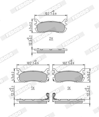 Brake Pad Set, disc brake FERODO FDB1012