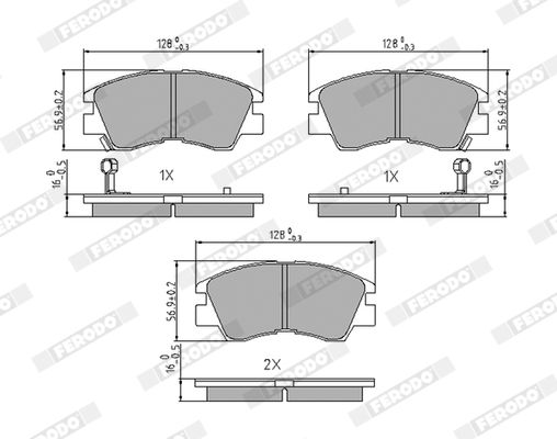 FERODO FDB556 Brake Pad Set, disc brake