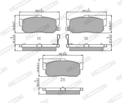 Brake Pad Set, disc brake FERODO FDB796