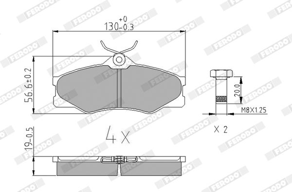 FERODO FVR517 Brake Pad Set, disc brake