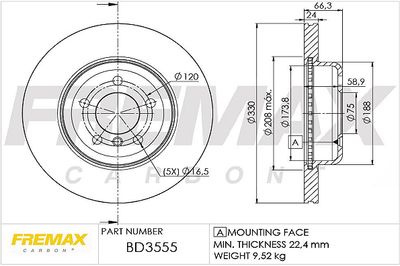 Brake Disc FREMAX BD-3555