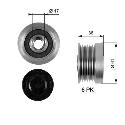 Alternator Freewheel Clutch GATES OAP7036