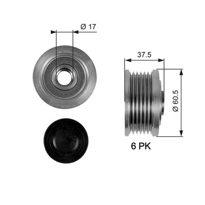 Alternator Freewheel Clutch GATES OAP7048