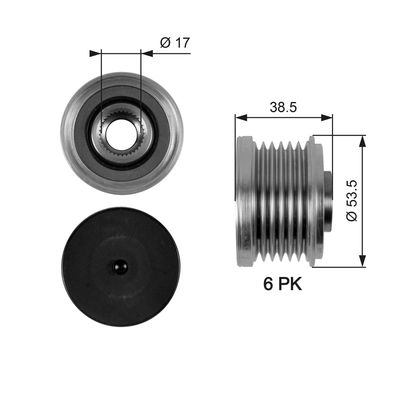 Alternator Freewheel Clutch GATES OAP7055