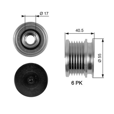 Alternator Freewheel Clutch GATES OAP7057