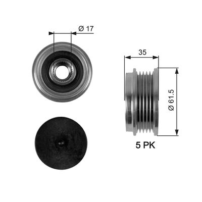 Alternator Freewheel Clutch GATES OAP7076