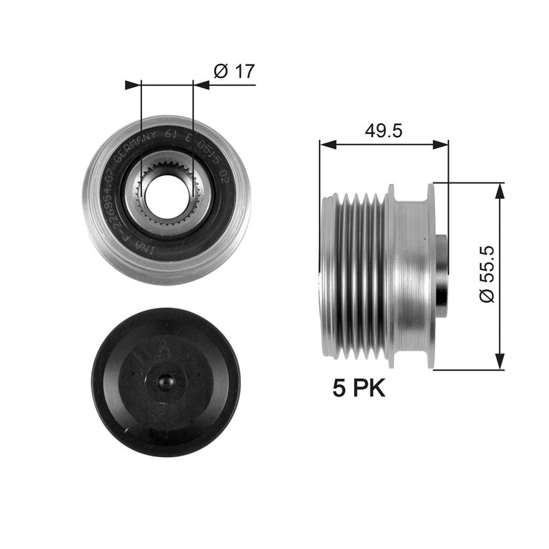 GATES OAP7079 Alternator Freewheel Clutch