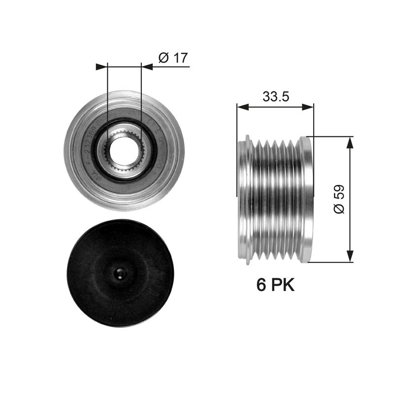 GATES OAP7080 Alternator Freewheel Clutch