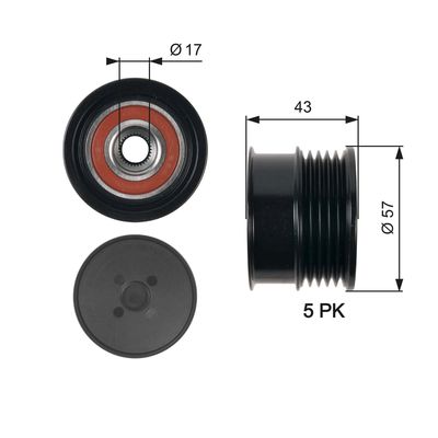 Alternator Freewheel Clutch GATES OAP7088