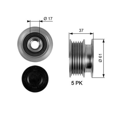 Alternator Freewheel Clutch GATES OAP7102