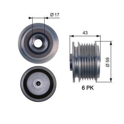 Alternator Freewheel Clutch GATES OAP7112