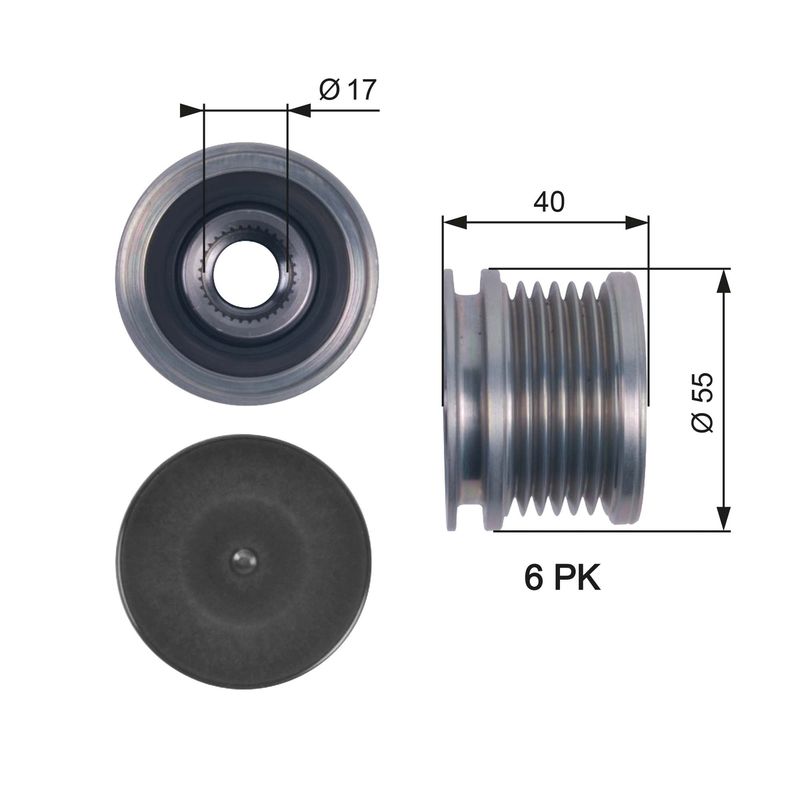 GATES OAP7114 Alternator Freewheel Clutch