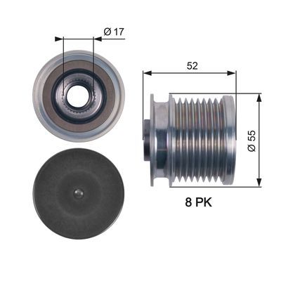 Alternator Freewheel Clutch GATES OAP7123