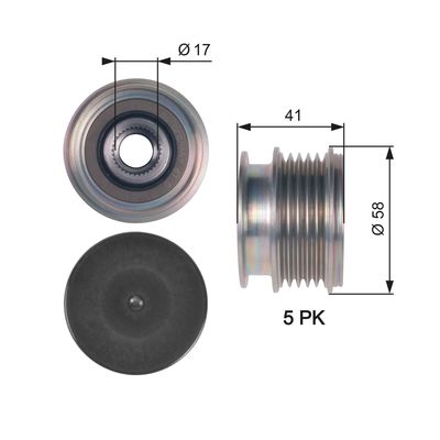 Alternator Freewheel Clutch GATES OAP7126