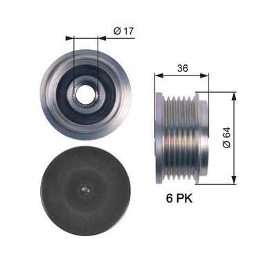 Alternator Freewheel Clutch GATES OAP7131