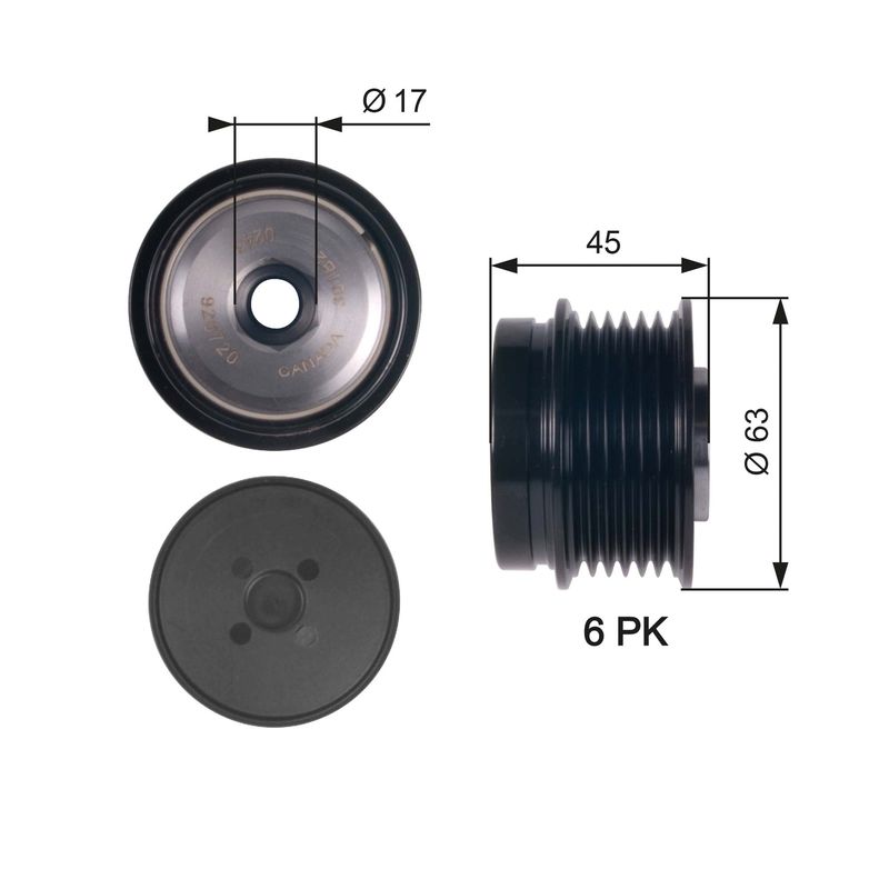 GATES OAP7141 Alternator Freewheel Clutch