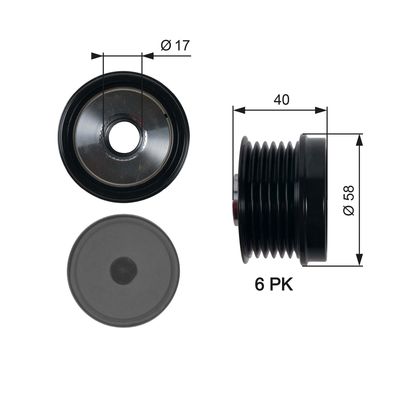 Alternator Freewheel Clutch GATES OAP7158