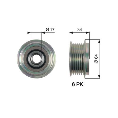 Alternator Freewheel Clutch GATES OAP7167