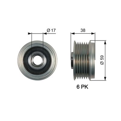 Alternator Freewheel Clutch GATES OAP7168