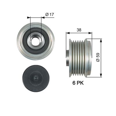 Alternator Freewheel Clutch GATES OAP7177