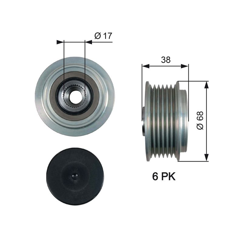 GATES OAP7185 Alternator Freewheel Clutch