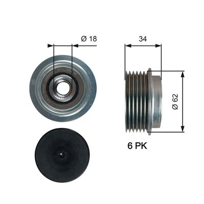 Alternator Freewheel Clutch GATES OAP7203