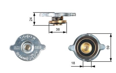 Cap, radiator GATES RC125