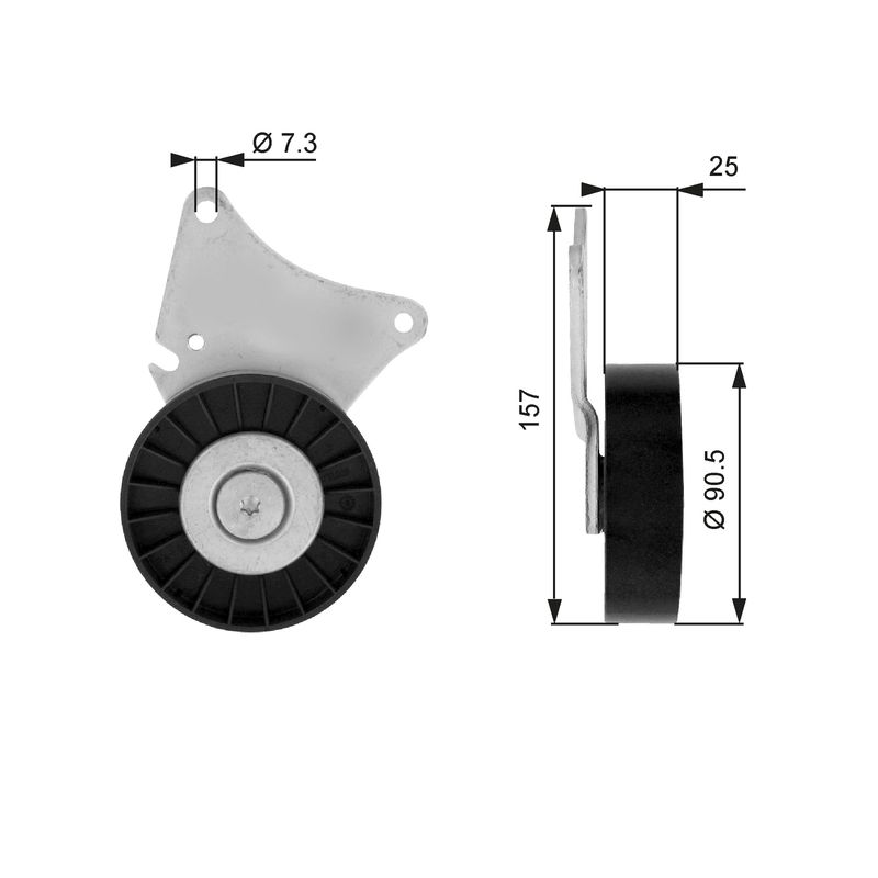 GATES T36030 Deflection/Guide Pulley, V-ribbed belt