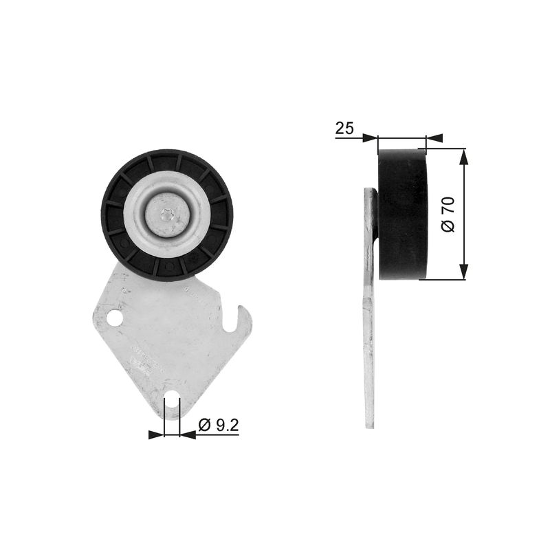 GATES T36068 Deflection/Guide Pulley, V-ribbed belt