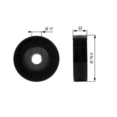 Deflection/Guide Pulley, V-ribbed belt GATES T36183