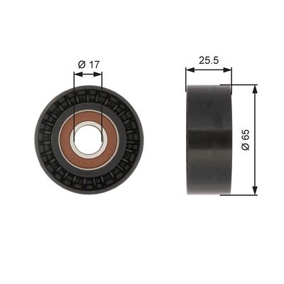 Deflection/Guide Pulley, V-ribbed belt GATES T36394