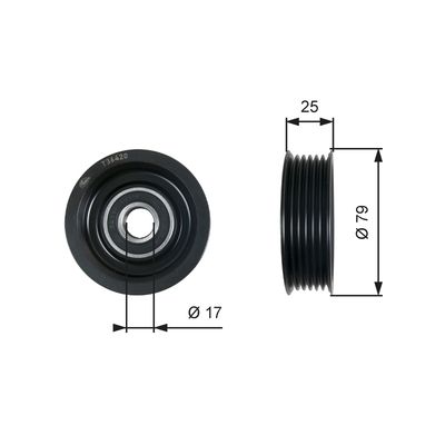 Deflection/Guide Pulley, V-ribbed belt GATES T36420