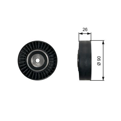 Deflection/Guide Pulley, V-ribbed belt GATES T36461