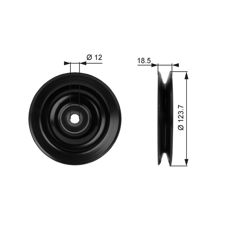 GATES T38040 Deflection/Guide Pulley, V-belt