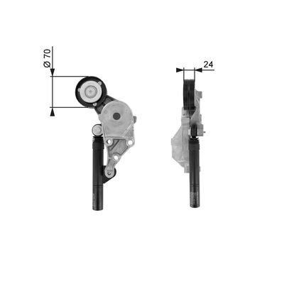 Belt Tensioner, V-ribbed belt GATES T38192