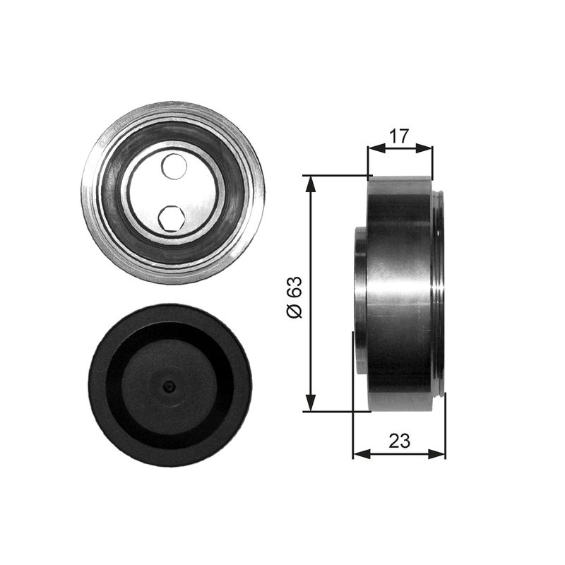 GATES T38228 Tensioner Pulley, V-ribbed belt