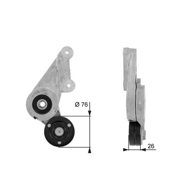 Belt Tensioner, V-ribbed belt GATES T38304