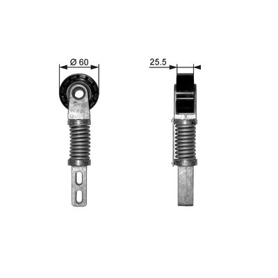 Belt Tensioner, V-ribbed belt GATES T38355