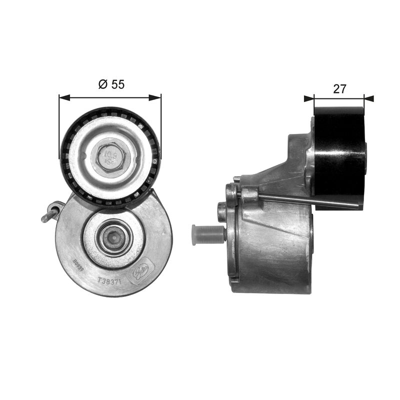 GATES T38371 Belt Tensioner, V-ribbed belt