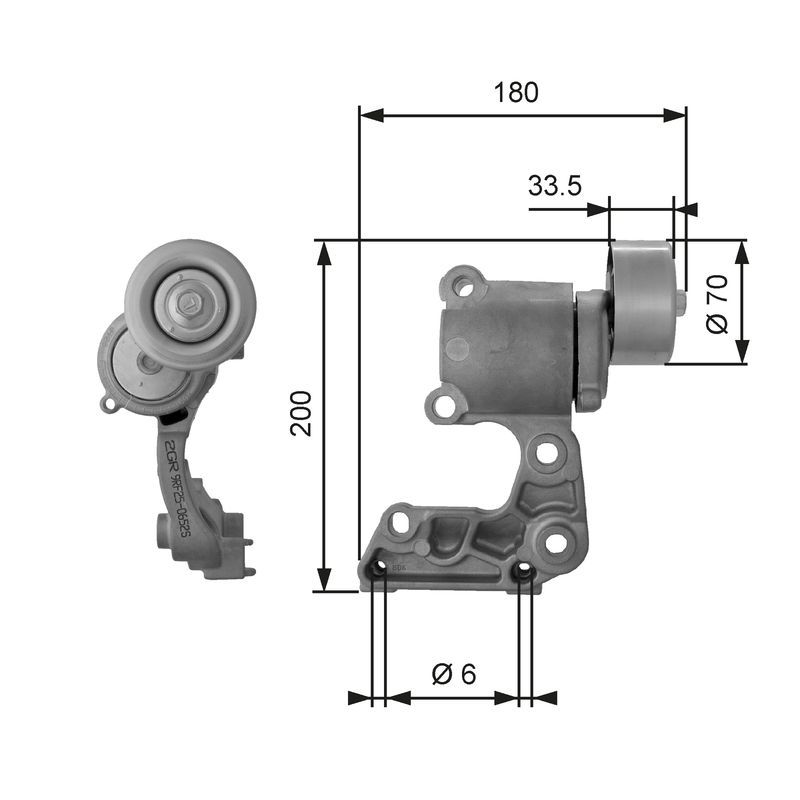 GATES T38410 Belt Tensioner, V-ribbed belt