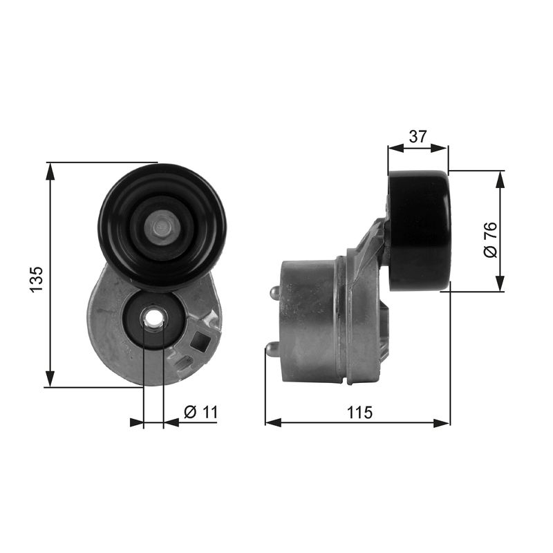 GATES T38431 Belt Tensioner, V-ribbed belt