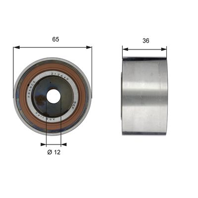 Tensioner Pulley, V-ribbed belt GATES T38709