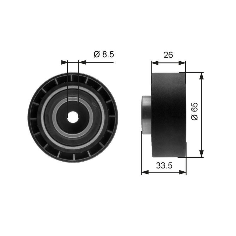 GATES T39057 Tensioner Pulley, V-ribbed belt