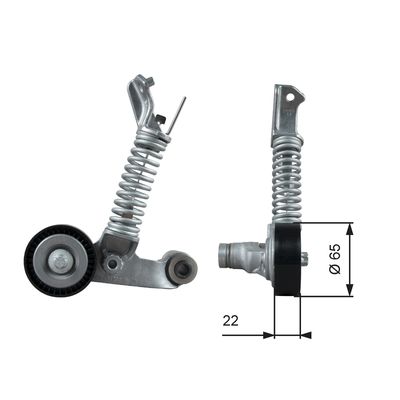 Belt Tensioner, V-ribbed belt GATES T39373