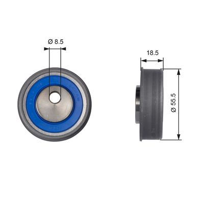 Tensioner Pulley, timing belt GATES T41038