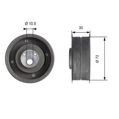 Tensioner Pulley, timing belt GATES T41080