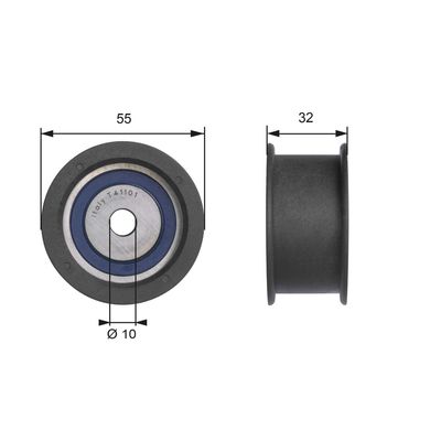 Deflection/Guide Pulley, timing belt GATES T41101