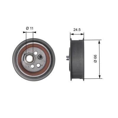 Tensioner Pulley, timing belt GATES T41103