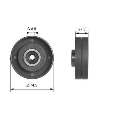 Deflection/Guide Pulley, timing belt GATES T41174