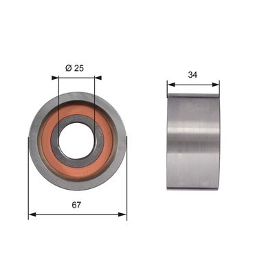 Deflection/Guide Pulley, timing belt GATES T41178